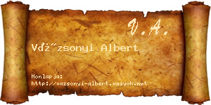 Vázsonyi Albert névjegykártya