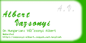 albert vazsonyi business card